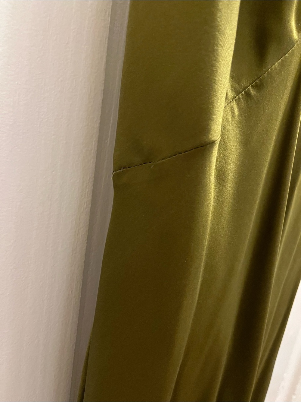 Reformation Daniela Silk Halter Maxi Dress in Pear Satin Evening Gown 6 - Picture 10 of 16